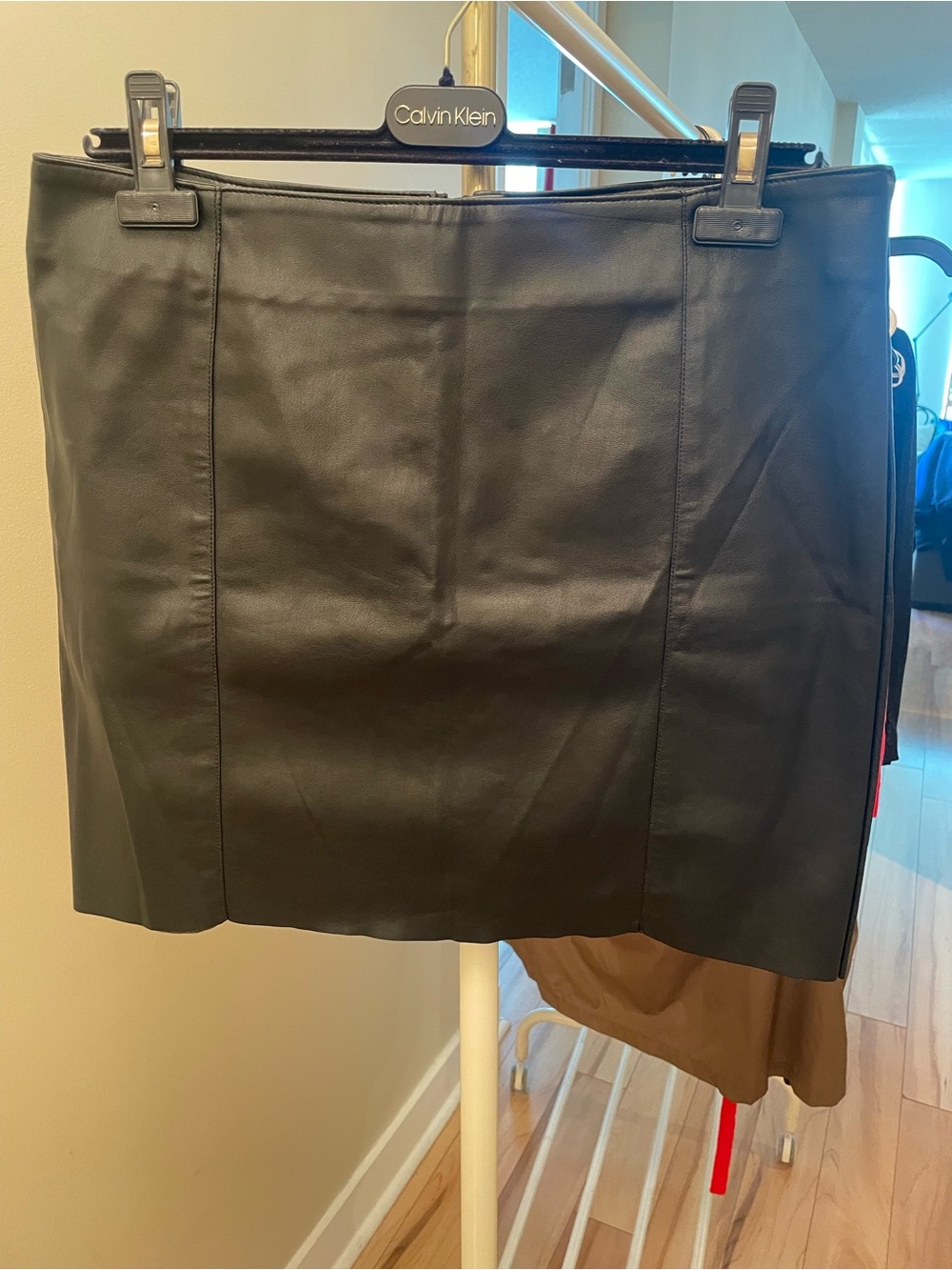 H&M Black Faux Leather Mini Skirt